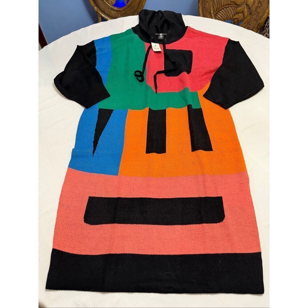 NWT Ashley Stewart Colorblock Hooded Sweater Dress Size 14/16 New